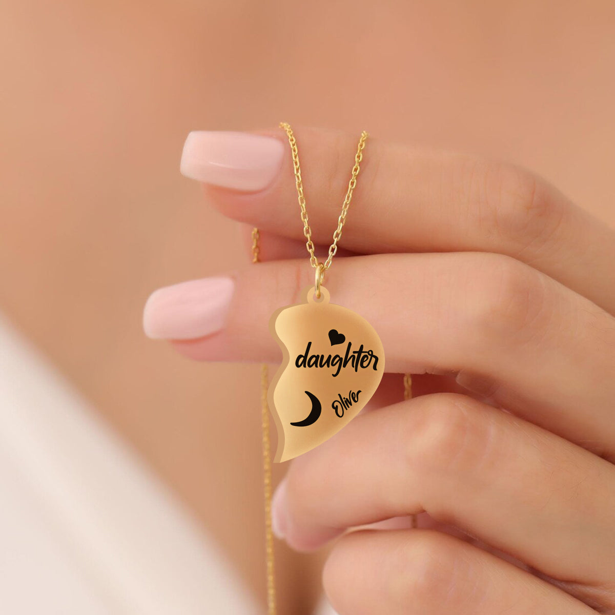 I Love You - Personalized Mother Matching Pendant Necklace