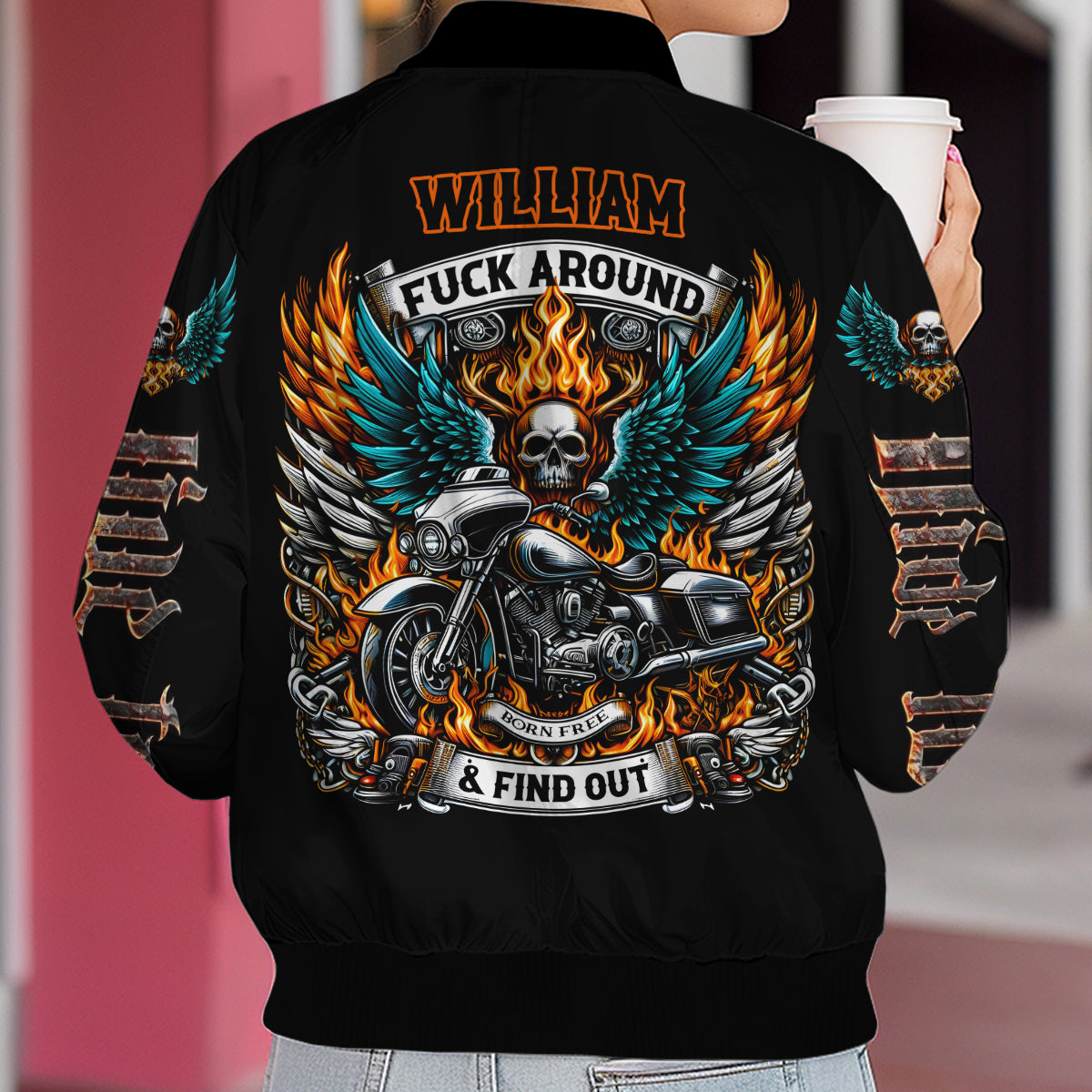 Vieux motard - Veste bomber de motard personnalisée