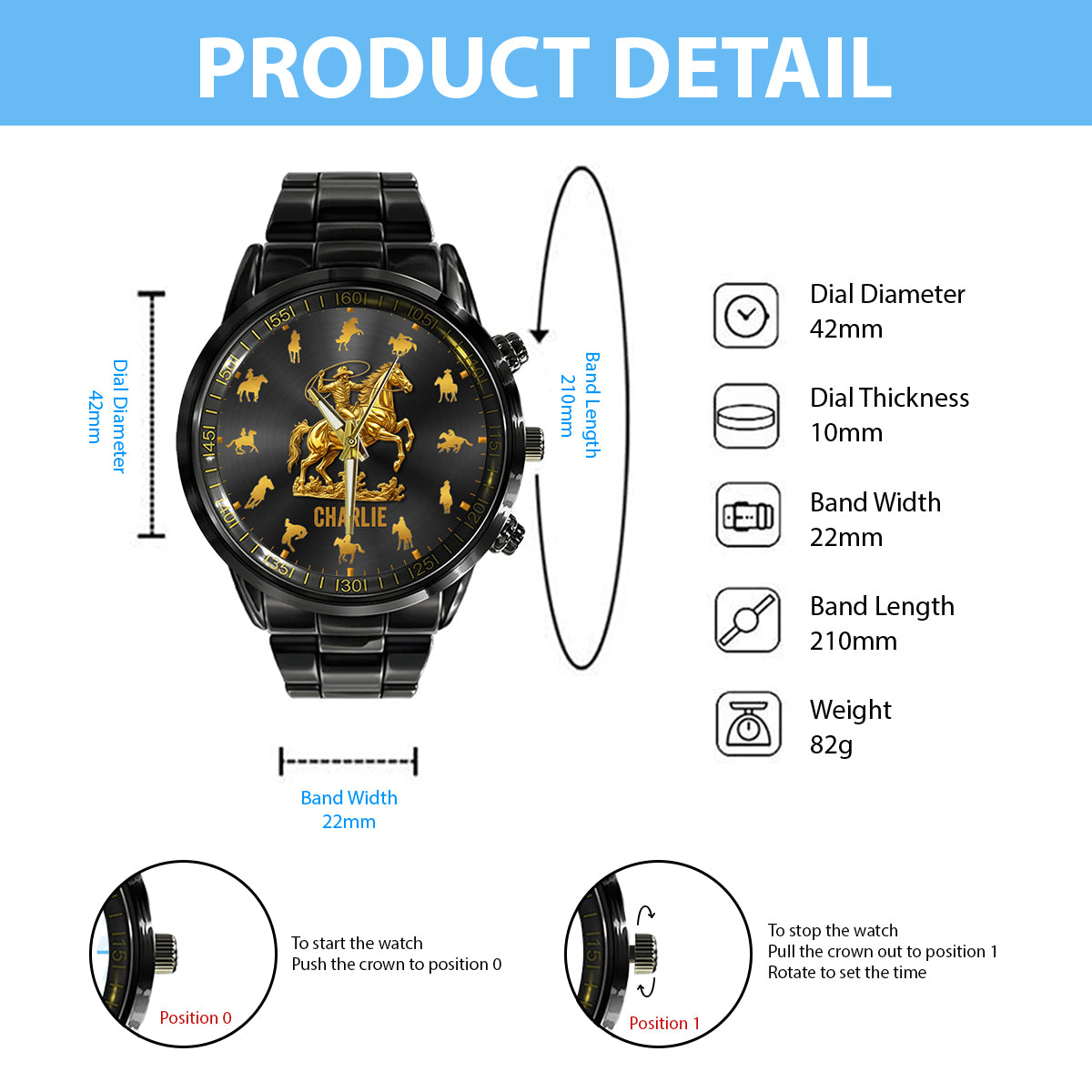 Horse Riding Rodeo - Personalized Horse Hand Watch