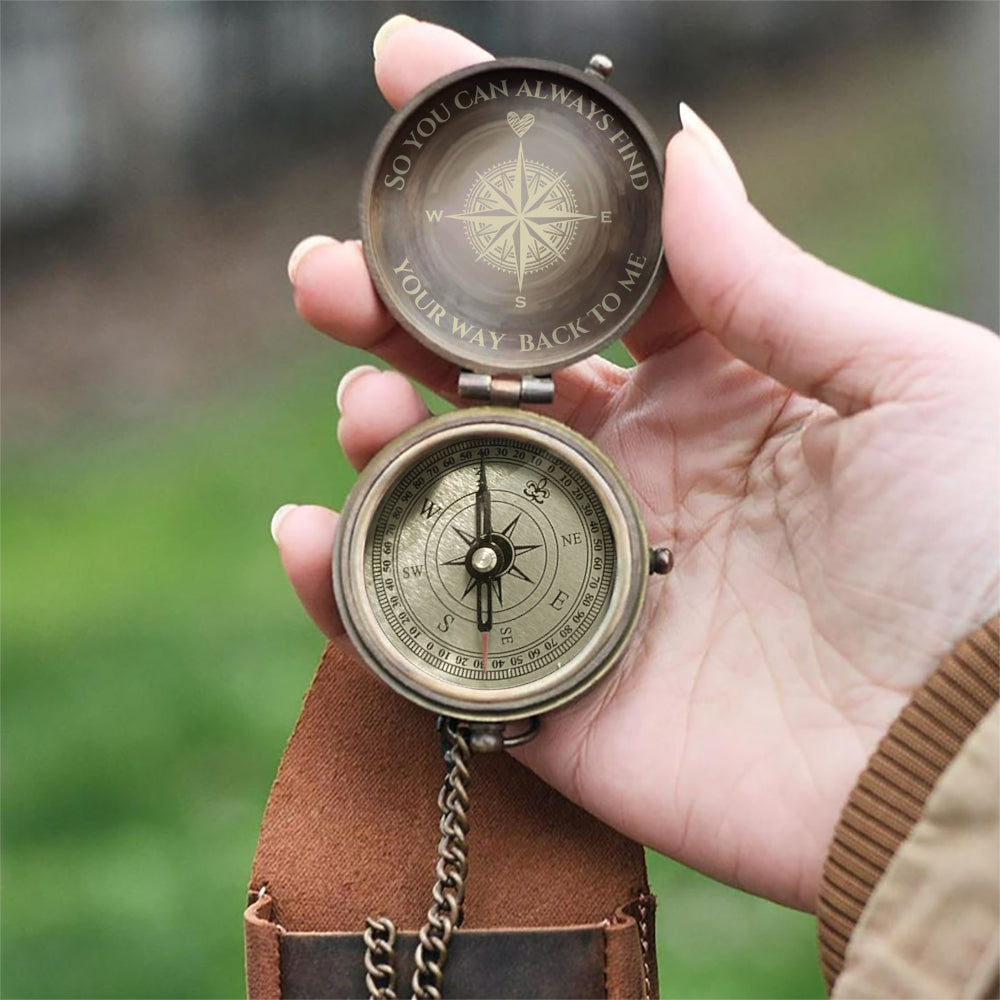 You Can Always Find Your Way Back To Me - Personalized Couple Compass