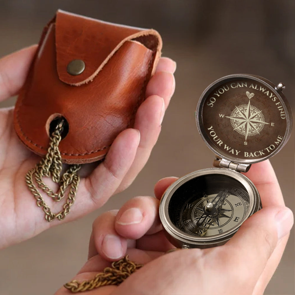 You Can Always Find Your Way Back To Me - Personalized Couple Compass