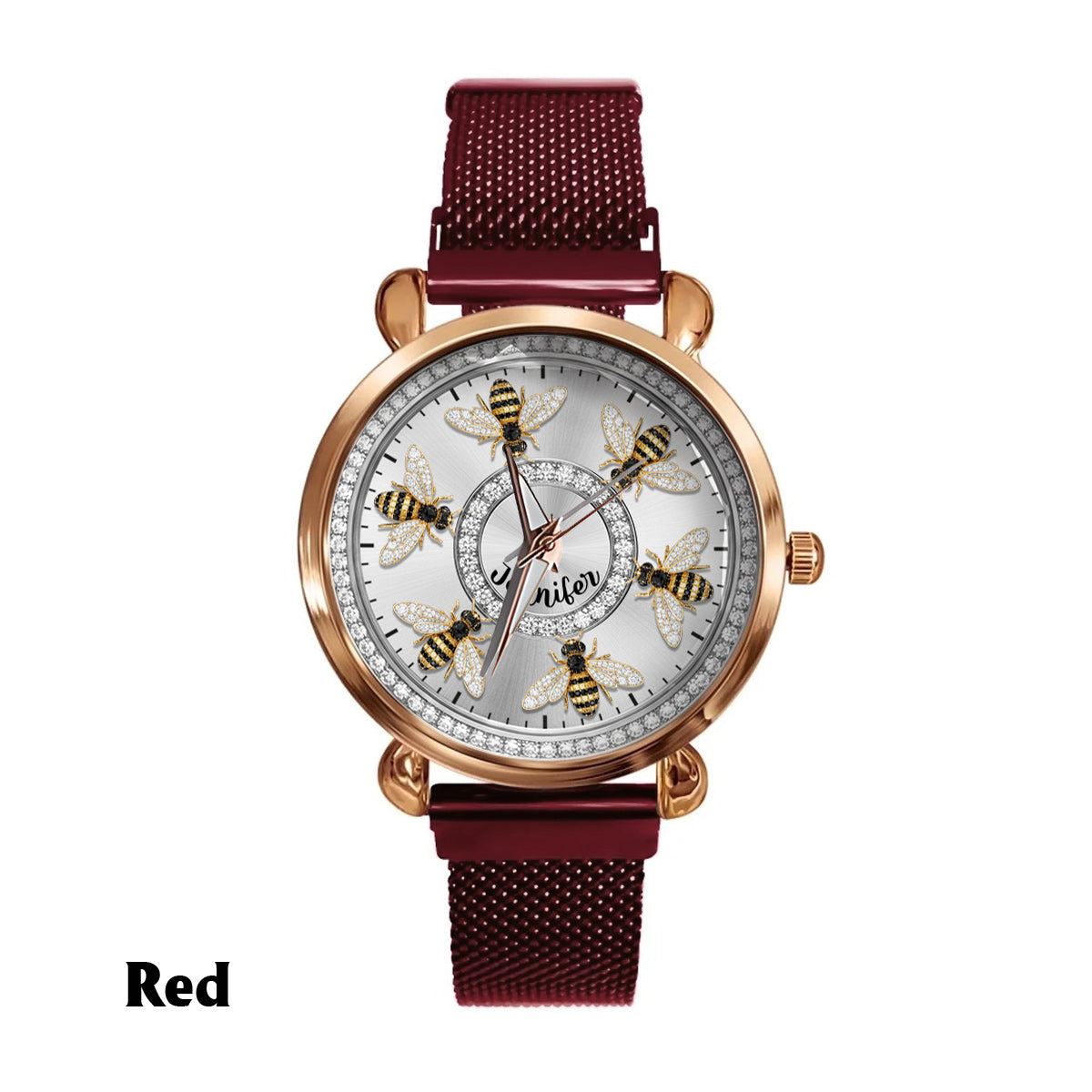 Montre abeille personnalisée pour femme - J'adore les abeilles