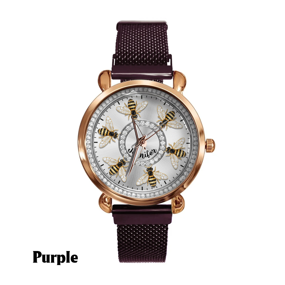 Montre abeille personnalisée pour femme - J'adore les abeilles