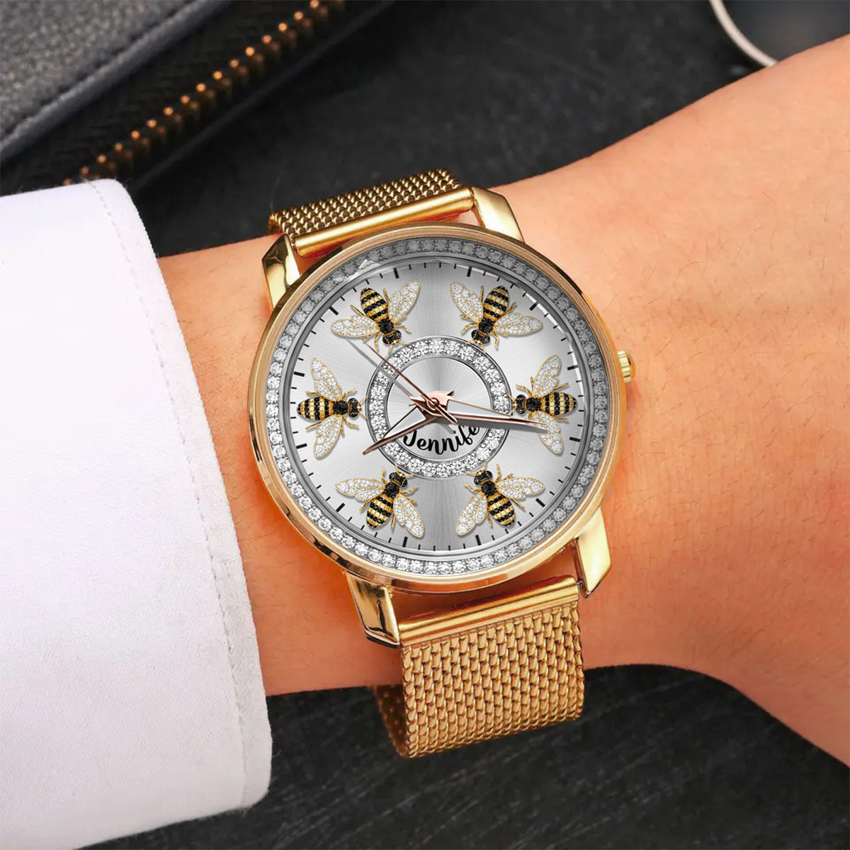 Montre abeille personnalisée pour femme - J'adore les abeilles