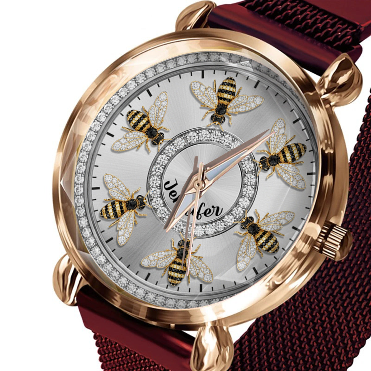 Montre abeille personnalisée pour femme - J'adore les abeilles