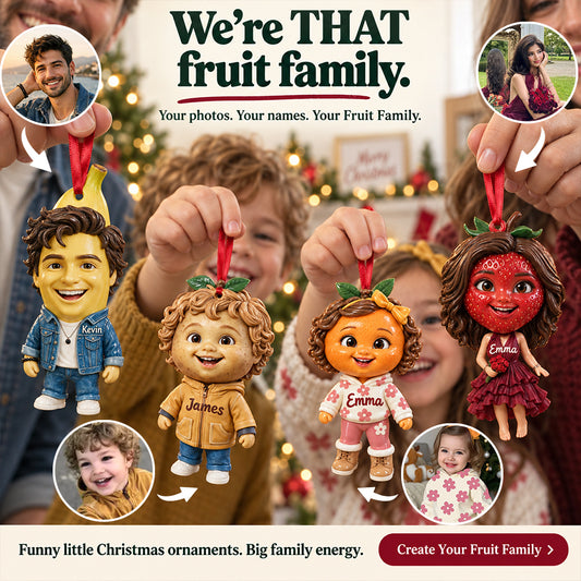 Lustiges Weihnachtsgeschenk für die Familie - Personalisierte Premium 3D-Ornament