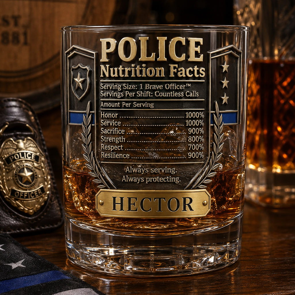 Always Serving, Always Protecting - Personalized Police Officer Whiskey Glass