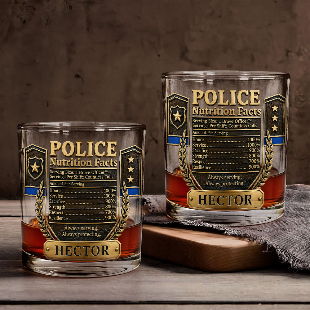 Always Serving, Always Protecting - Personalized Police Officer Whiskey Glass