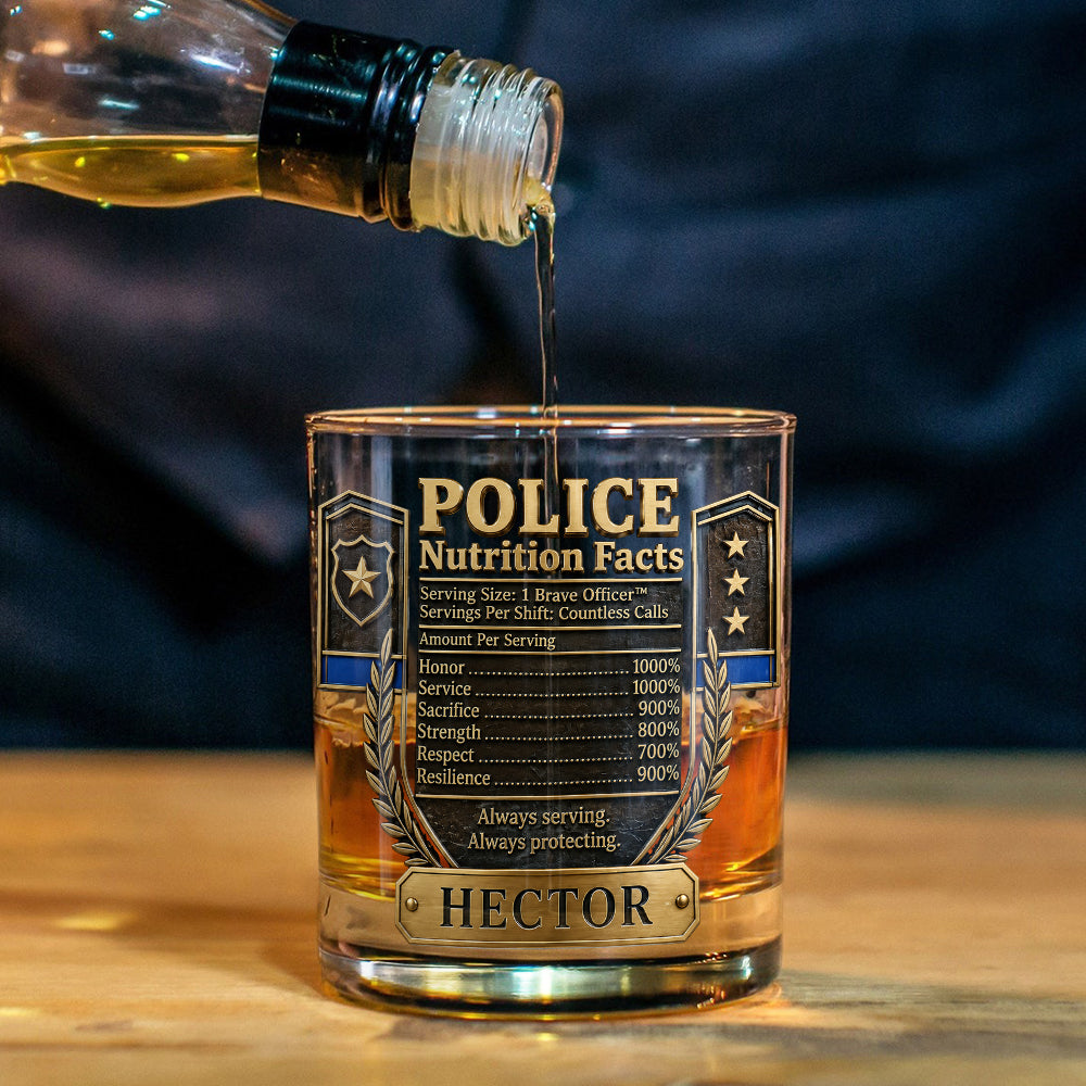Always Serving, Always Protecting - Personalized Police Officer Whiskey Glass