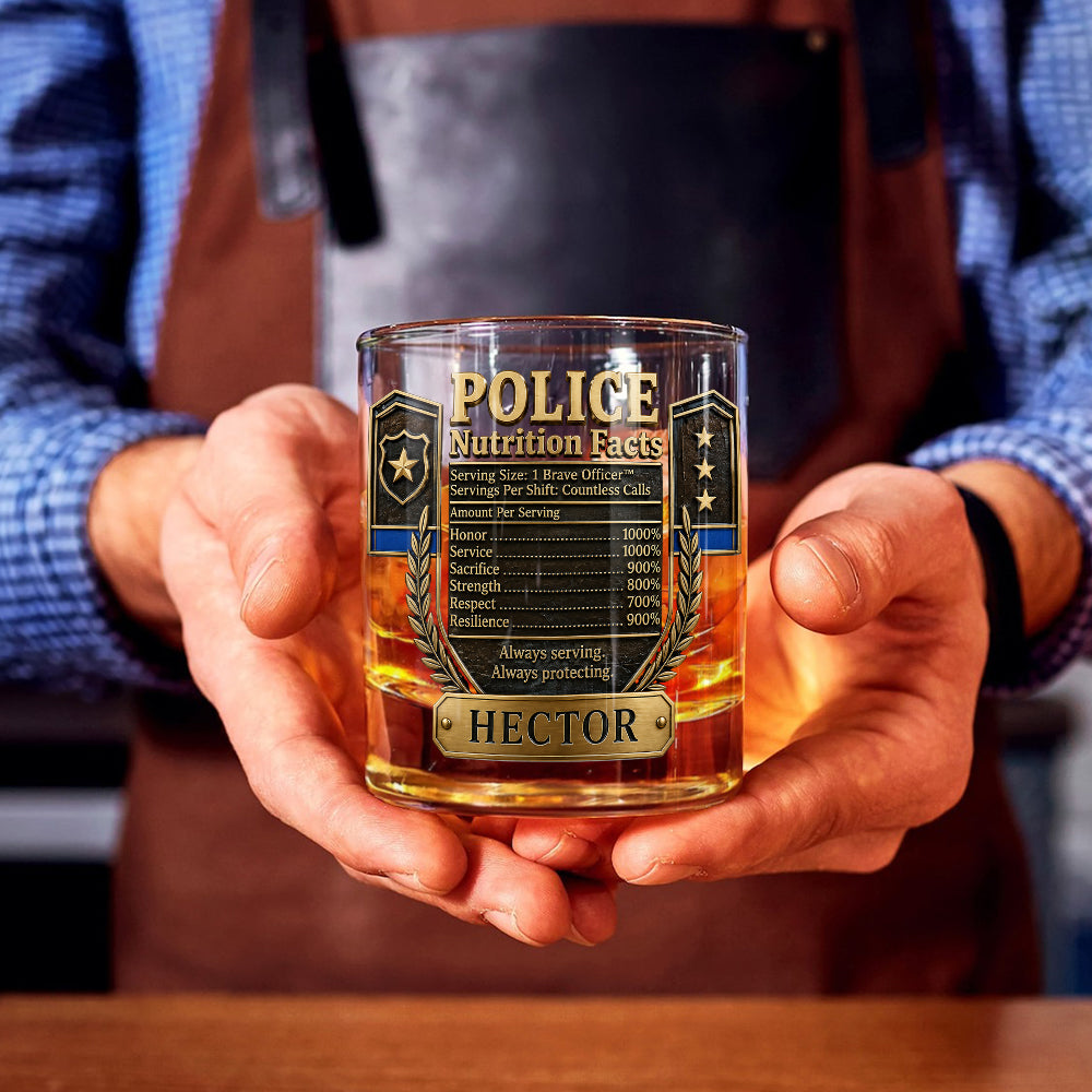 Always Serving, Always Protecting - Personalized Police Officer Whiskey Glass