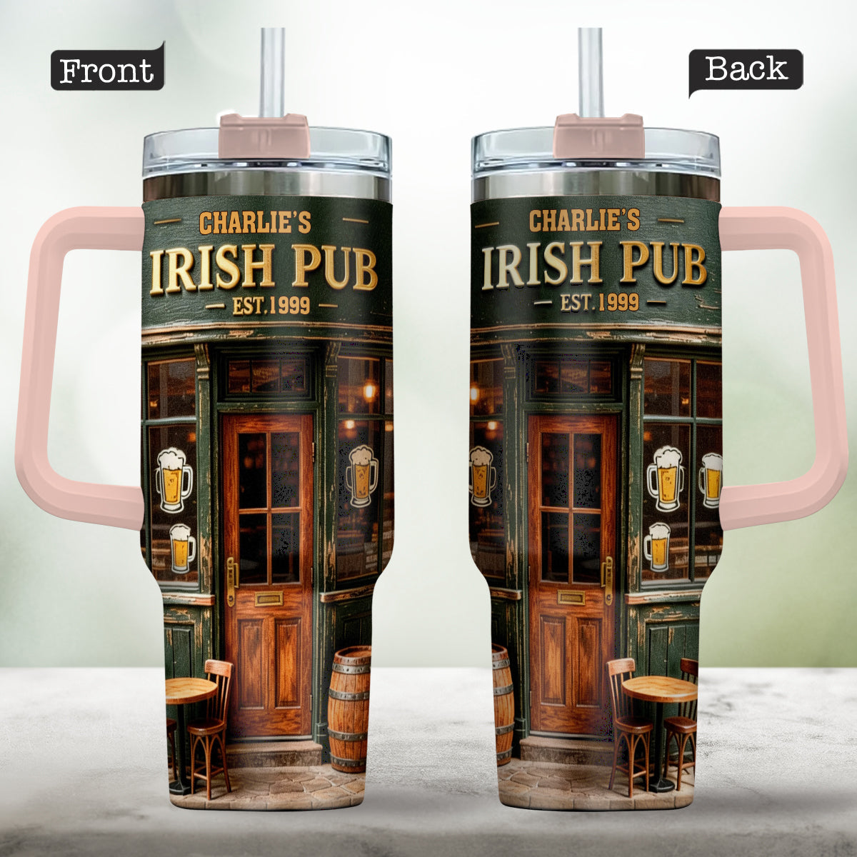 Pub irlandais - Gobelet irlandais personnalisé avec anse