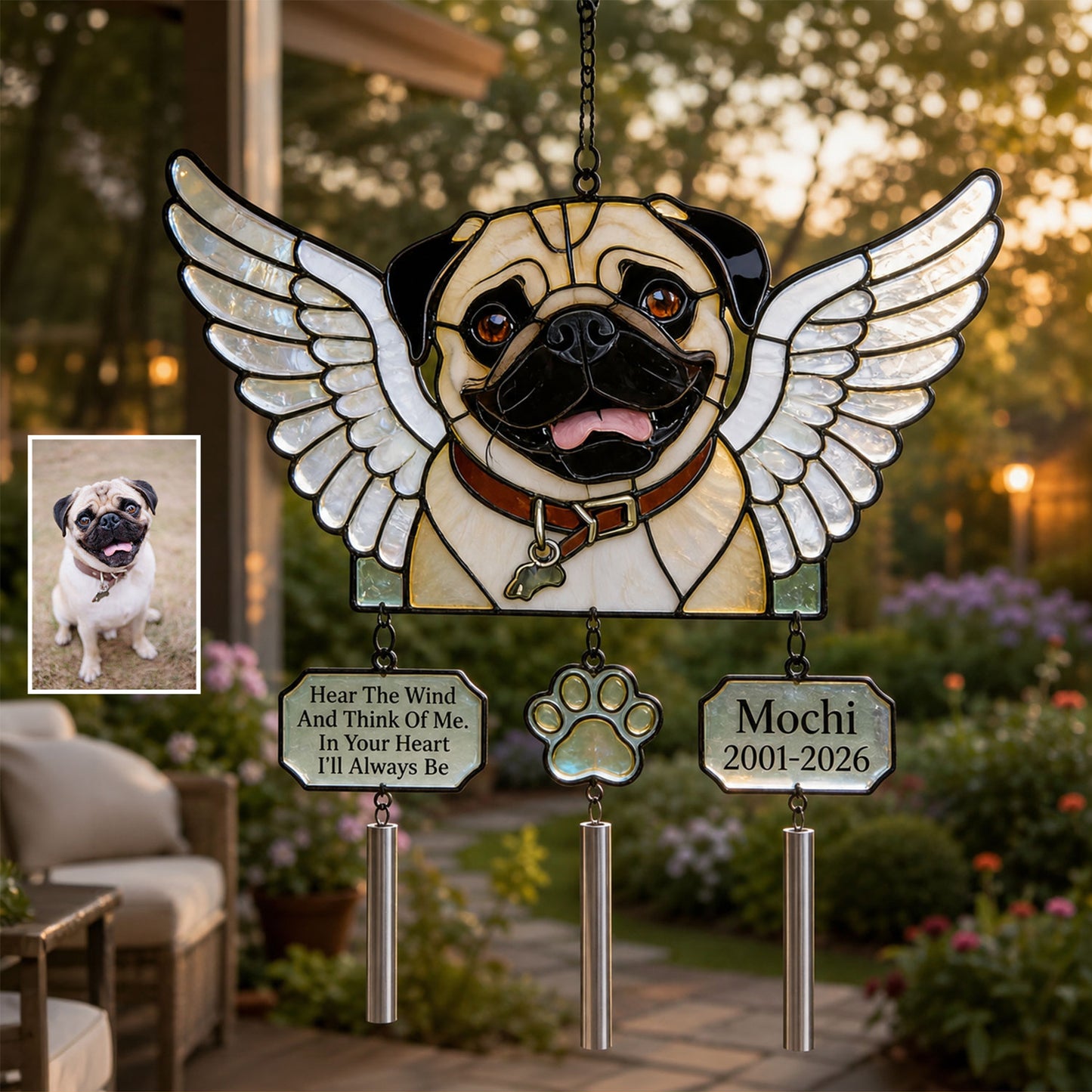 Hear The Wind - Personalized Dog Wind Chime With Charm