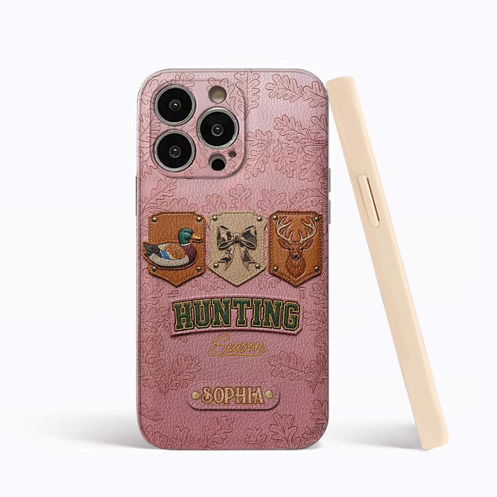 Saison de la chasse - Étui de téléphone en cuir personnalisé sur le thème de la chasse