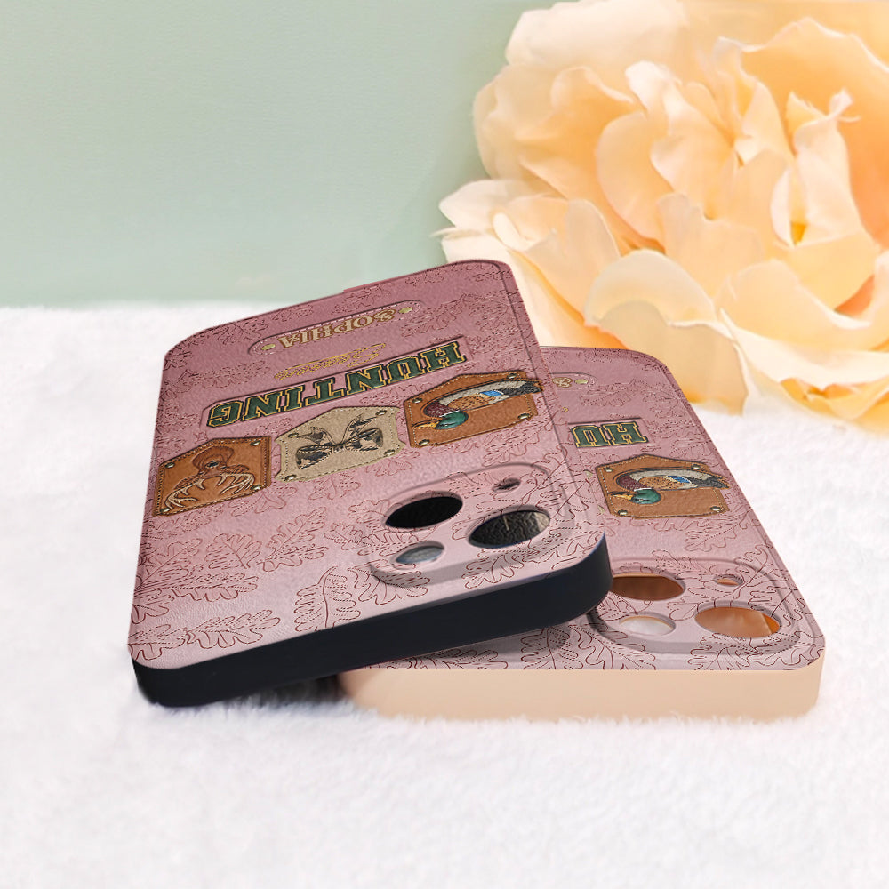 Saison de la chasse - Étui de téléphone en cuir personnalisé sur le thème de la chasse