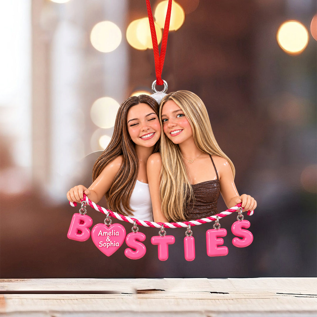 Beste Freundin für immer Weihnachtsgeschenk - Personalisierte Freundin Ornament mit Charm