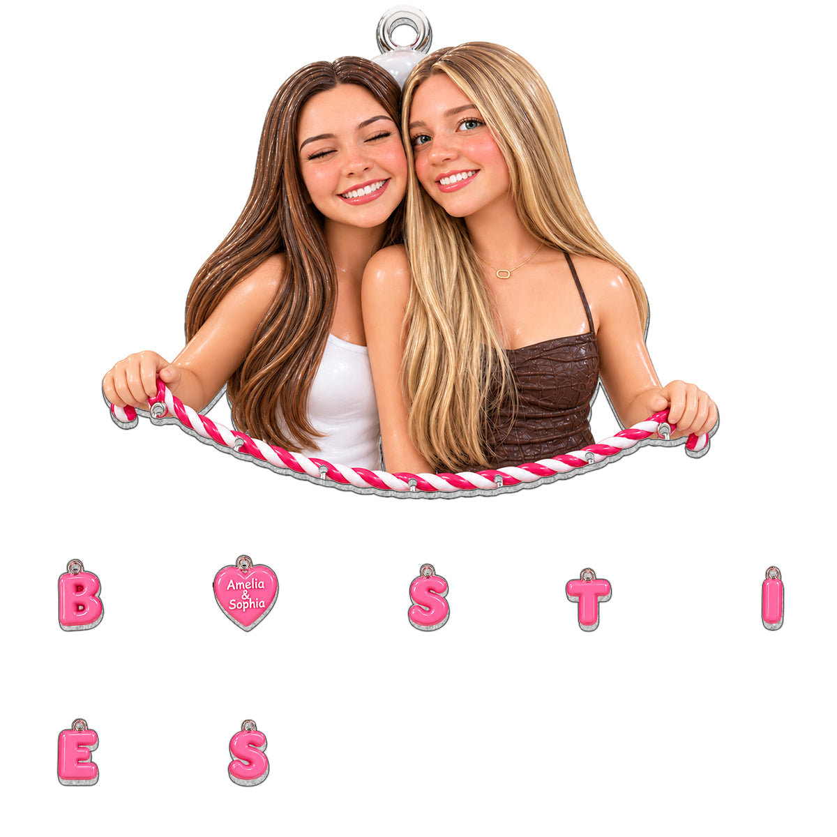 Beste Freundin für immer Weihnachtsgeschenk - Personalisierte Freundin Ornament mit Charm