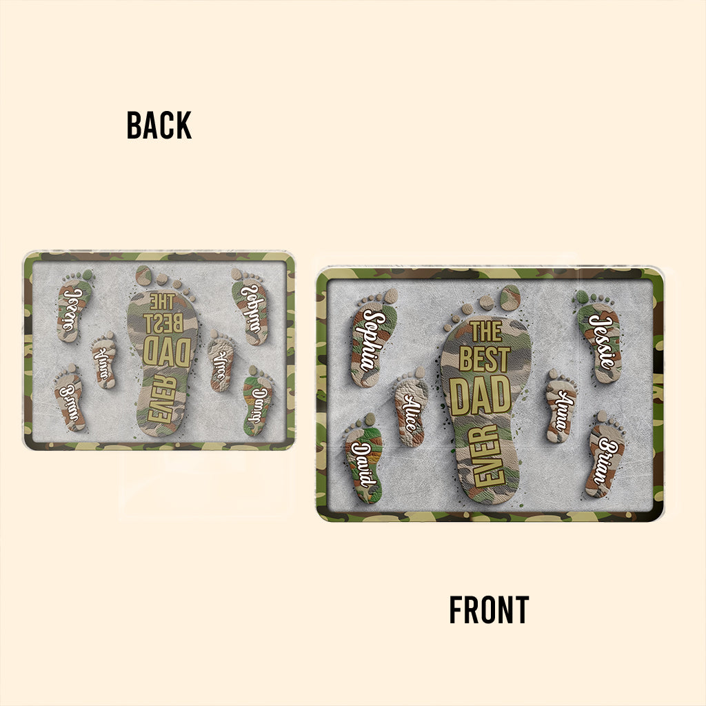 Best Dad Ever - Dad Foot Print - Personalized Father Custom Shaped Acrylic Plaque