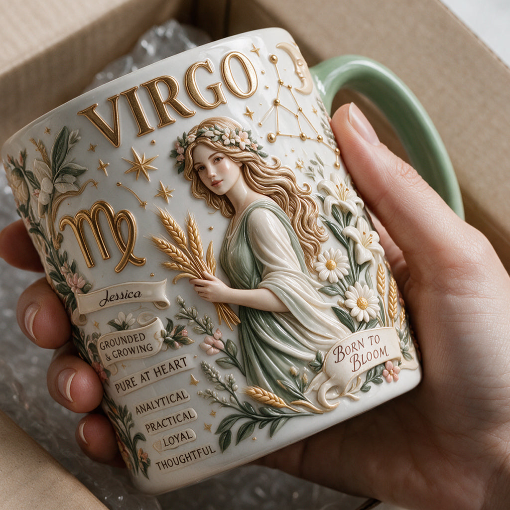 Personalisierbares Zodiac Tassen-Set - Horoskop Akzenttasse & Formuntersetzer