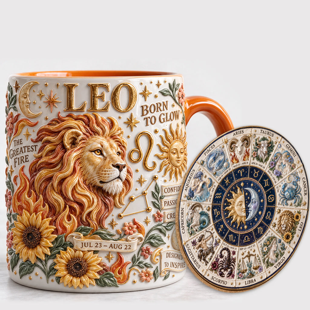 Personalisierbares Zodiac Tassen-Set - Horoskop Akzenttasse & Formuntersetzer