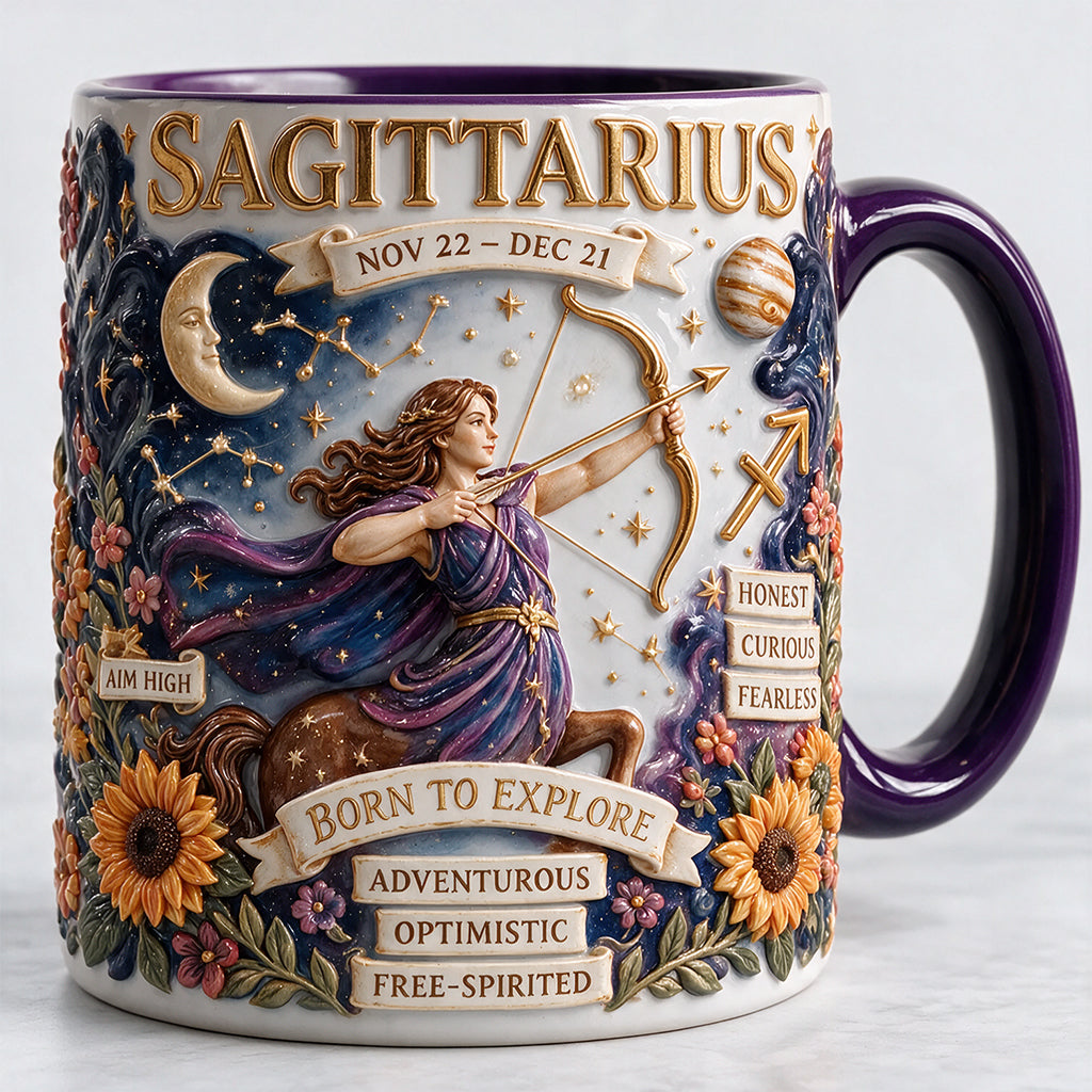 Personalisierbares Zodiac Tassen-Set - Horoskop Akzenttasse & Formuntersetzer