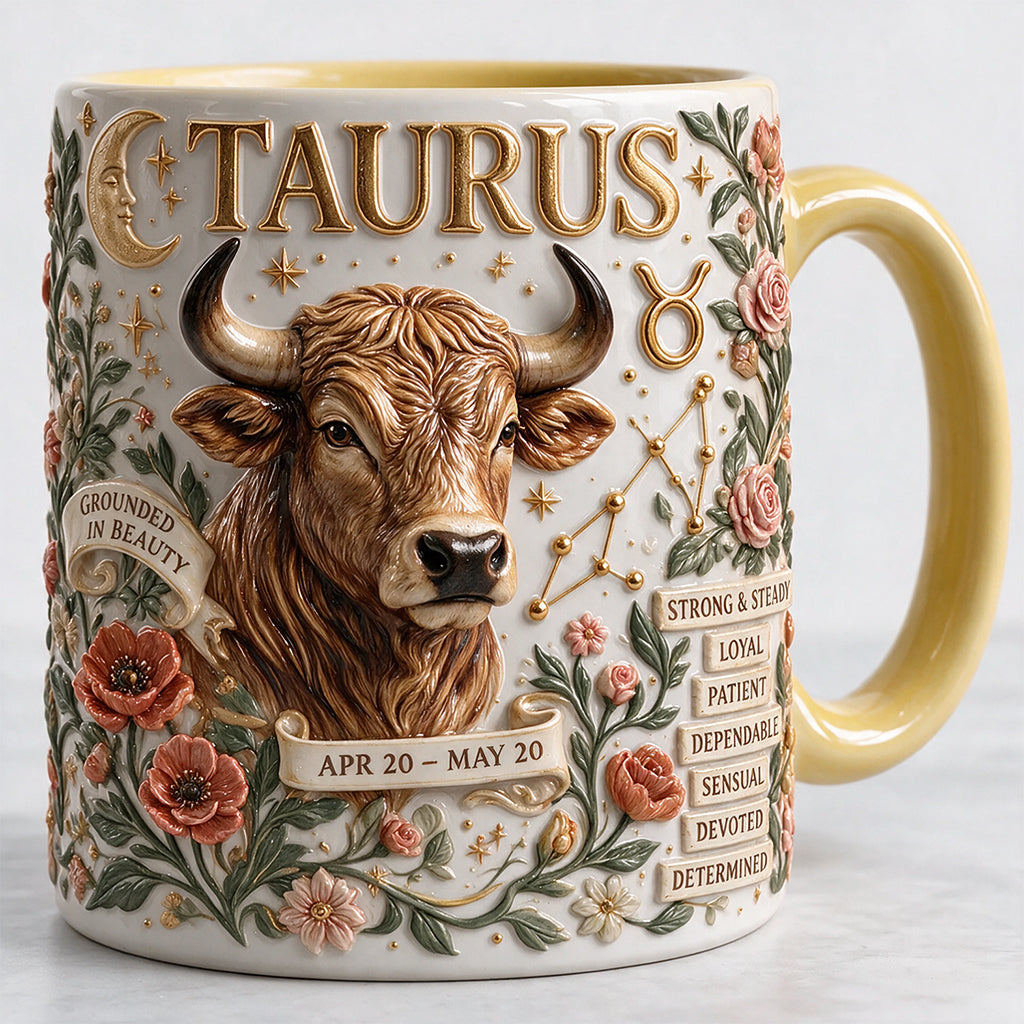 Personalisierbares Zodiac Tassen-Set - Horoskop Akzenttasse & Formuntersetzer