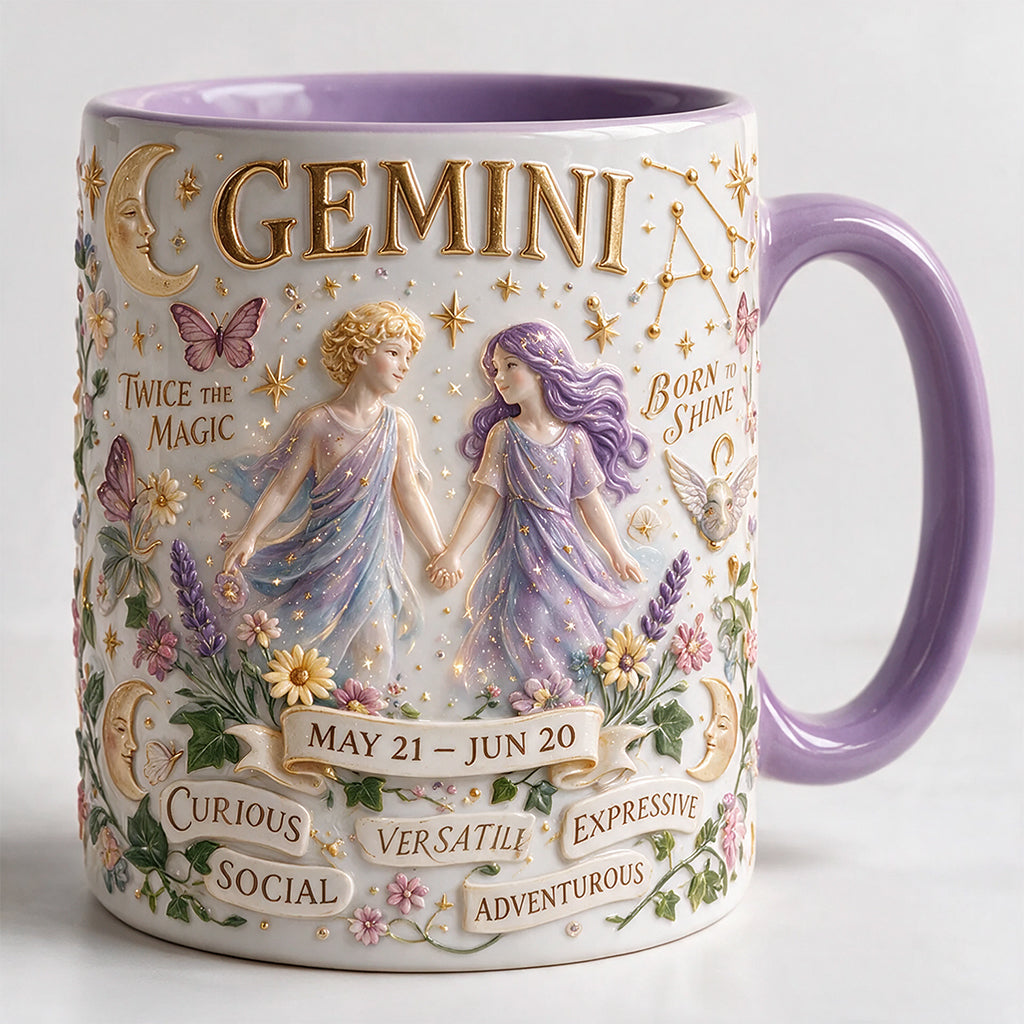 Personalisierbares Zodiac Tassen-Set - Horoskop Akzenttasse & Formuntersetzer