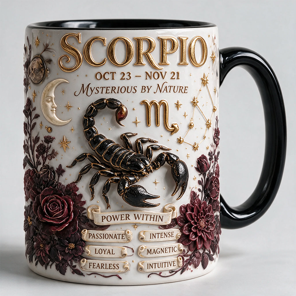 Personalisierbares Zodiac Tassen-Set - Horoskop Akzenttasse & Formuntersetzer