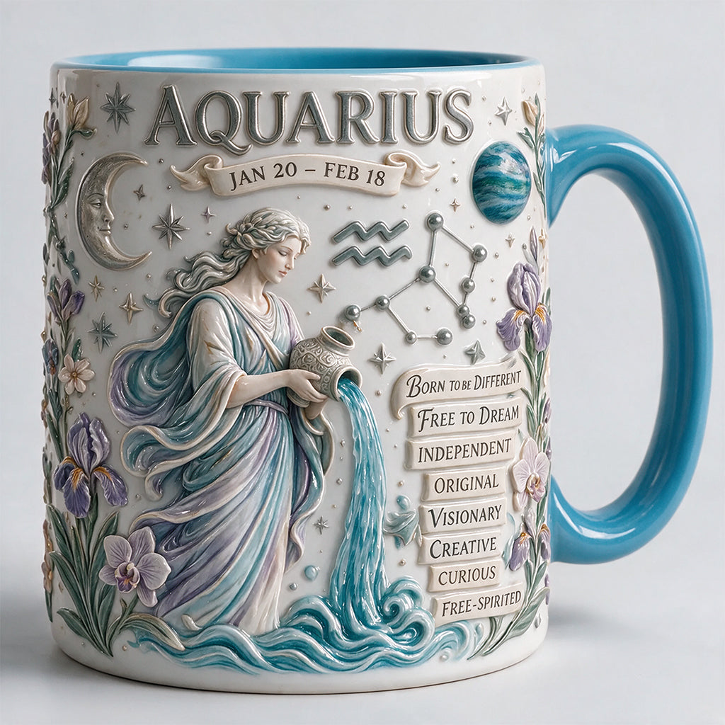 Personalisierbares Zodiac Tassen-Set - Horoskop Akzenttasse & Formuntersetzer