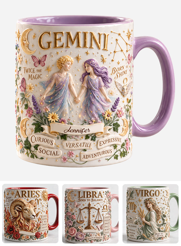 Personalisierbares Zodiac Tassen-Set - Horoskop Akzenttasse & Formuntersetzer