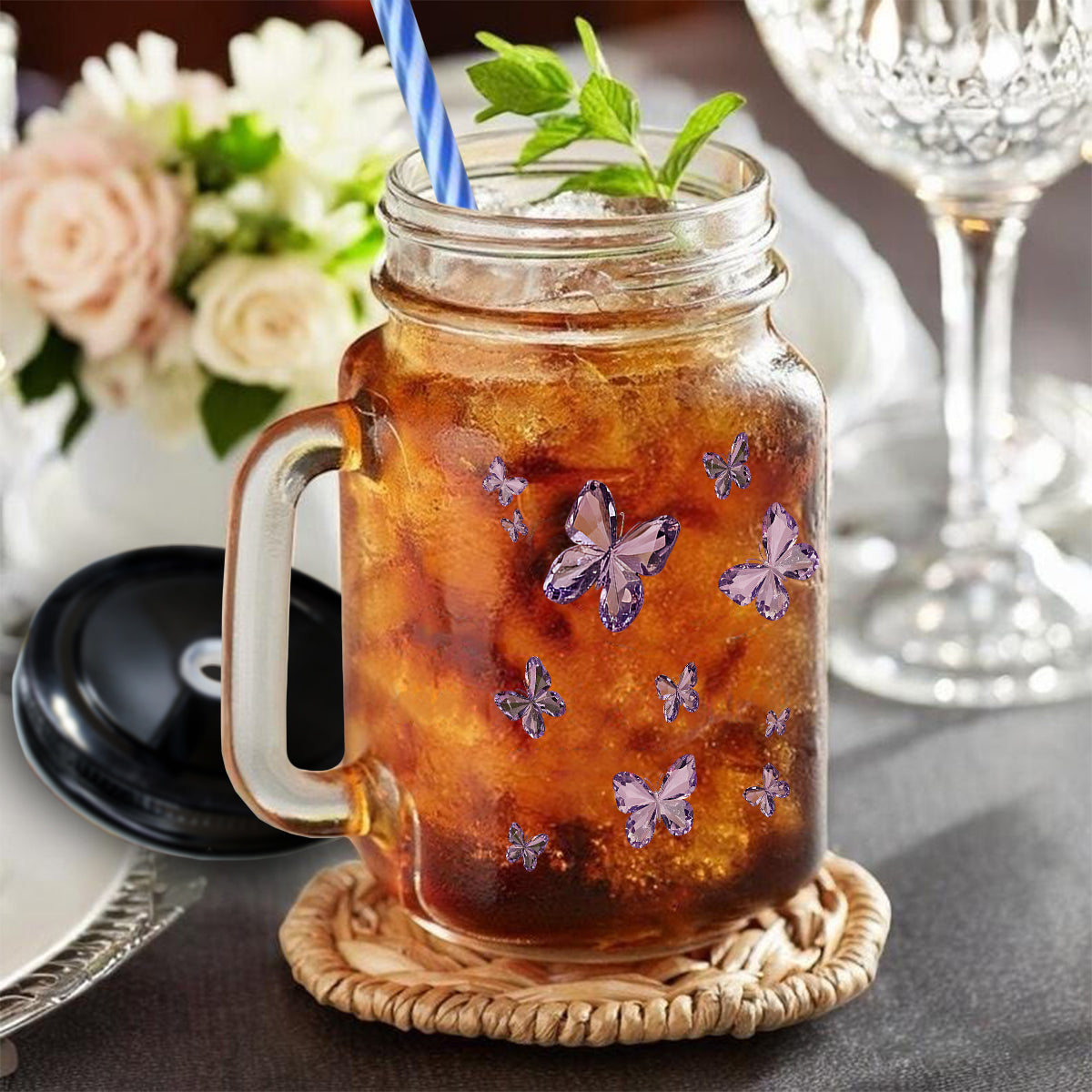 Love Butterflies - Personalized Butterfly Mason Jar Cup