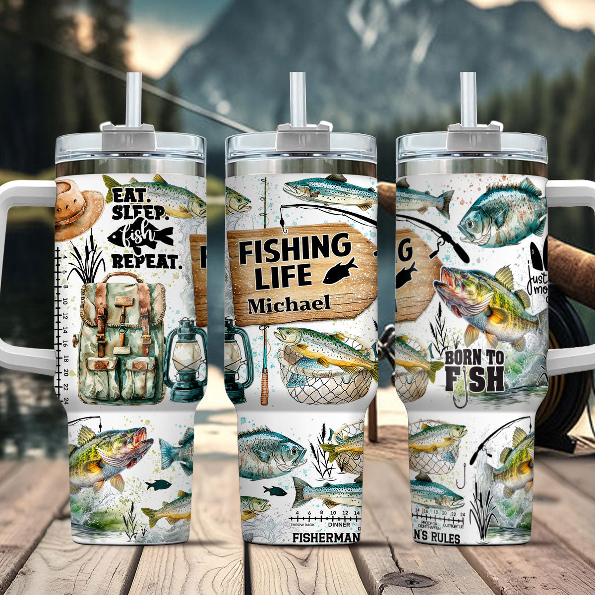 Just One More Cast - Personalized Fishing Tumbler With Handle