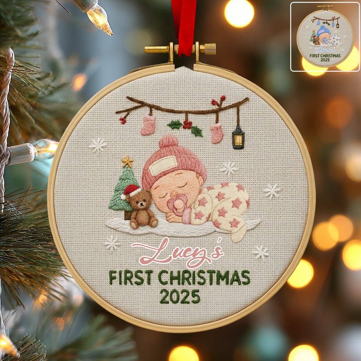 Baby 1. Weihnachten – Personalisierter Neugeborenen-Weihnachtsschmuck