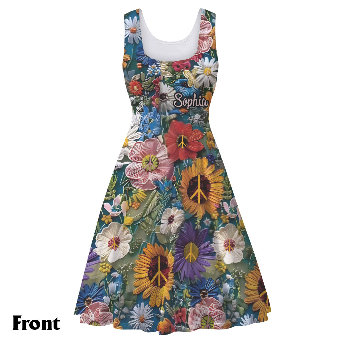 Tu appartiens aux fleurs sauvages - Robe hippie sans manches personnalisée