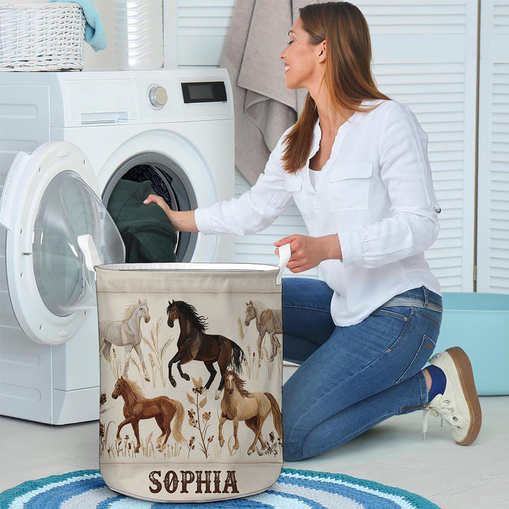 J'adore les chevaux - Panier de rangement personnalisé pour chevaux