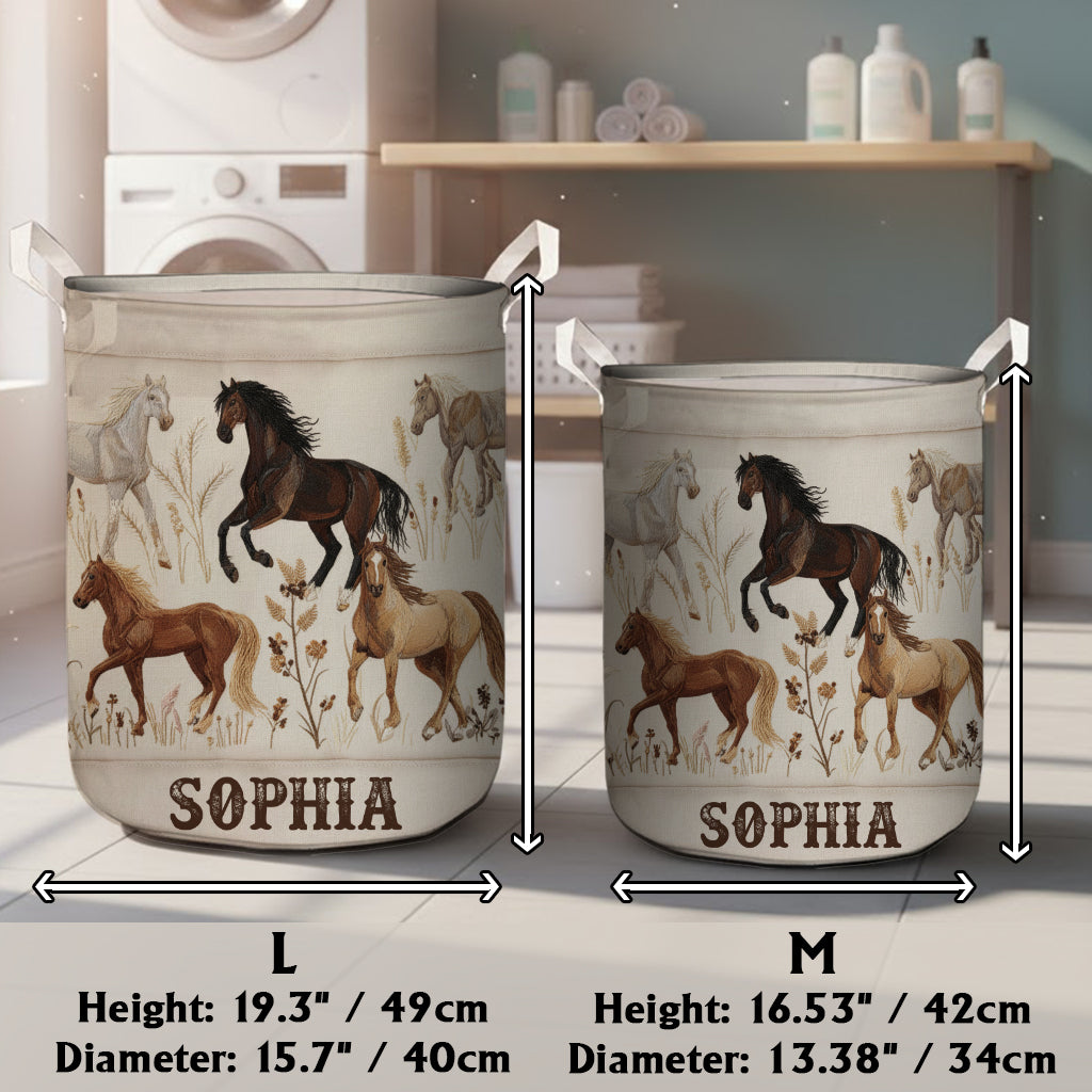 J'adore les chevaux - Panier de rangement personnalisé pour chevaux