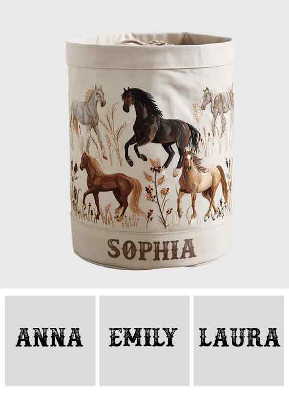 J'adore les chevaux - Panier de rangement personnalisé pour chevaux