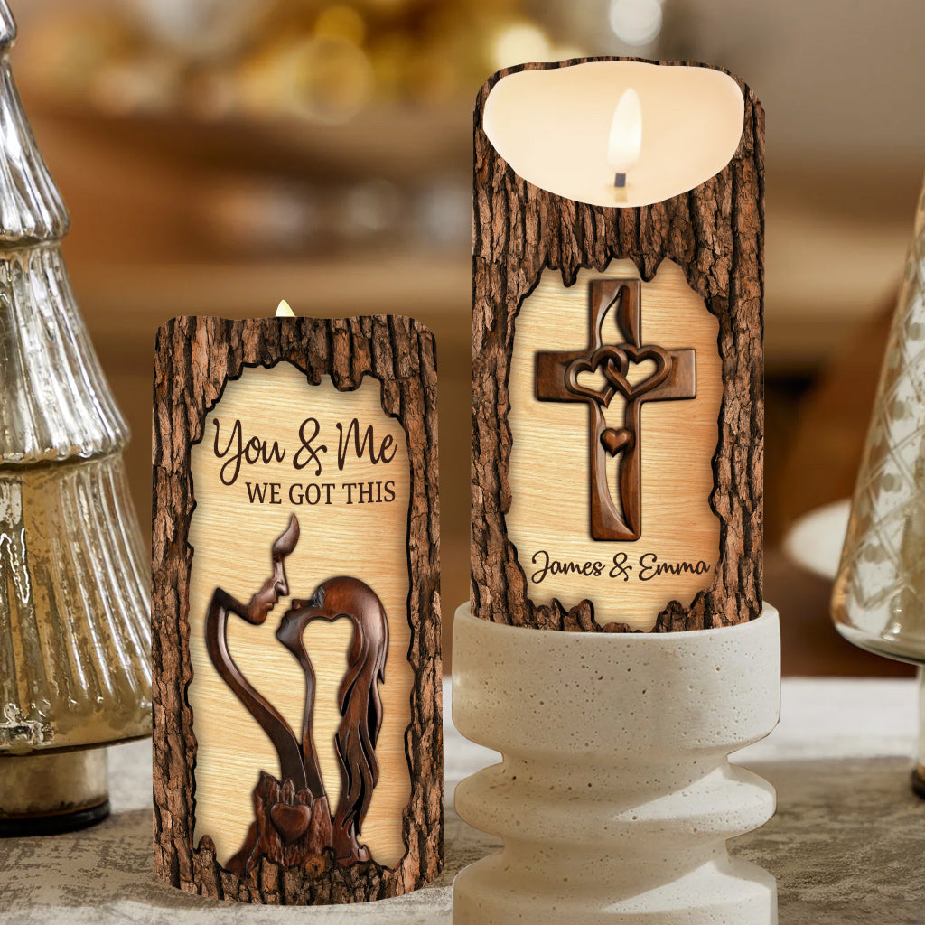 You & Me We Got This - Personalized Couple Flameless Candle