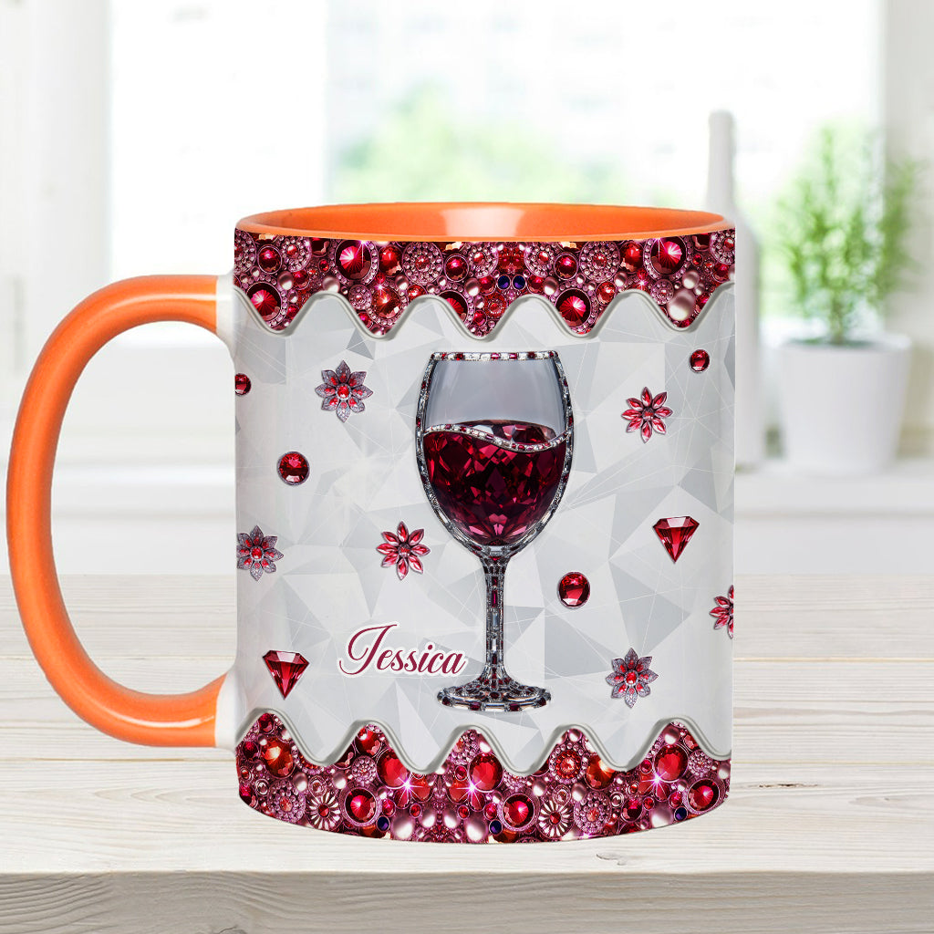 Einfach ein Mädchen, das Wein liebt – personalisierter Weinbecher