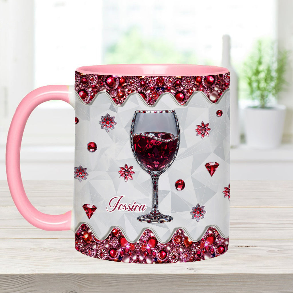 Einfach ein Mädchen, das Wein liebt – personalisierter Weinbecher