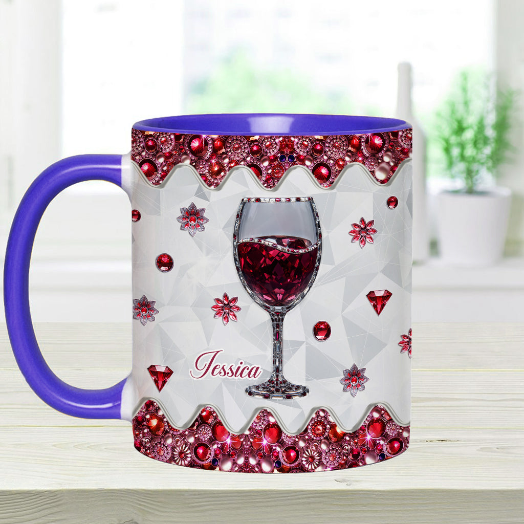 Einfach ein Mädchen, das Wein liebt – personalisierter Weinbecher