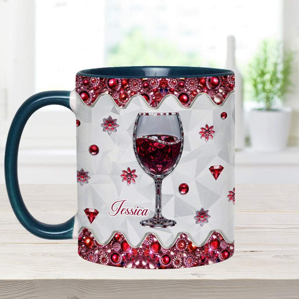 Einfach ein Mädchen, das Wein liebt – personalisierter Weinbecher