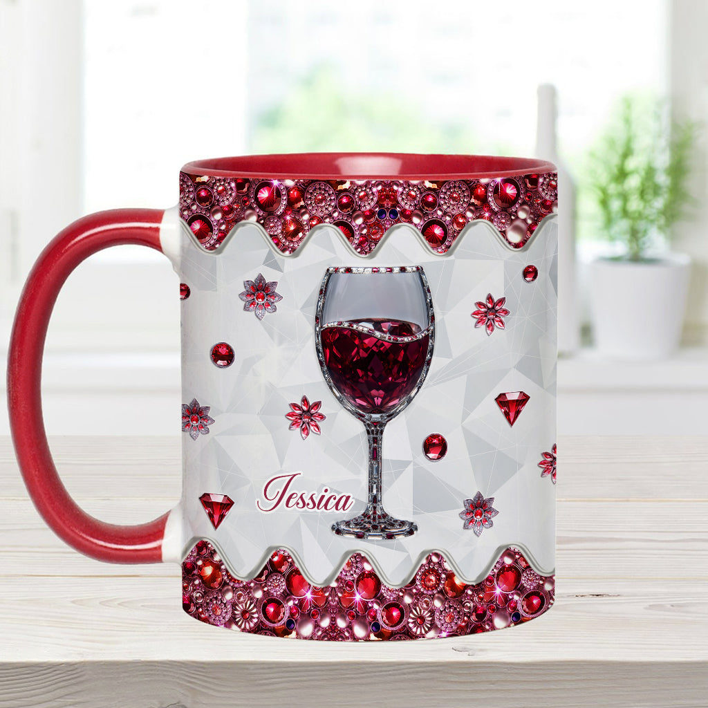 Einfach ein Mädchen, das Wein liebt – personalisierter Weinbecher