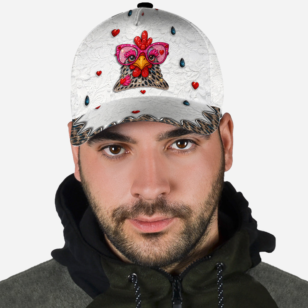 Verrückte Hühnerlady – Personalisierte Hühner-Klassiker-Kappe