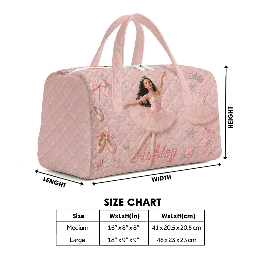 Just A Girl Who Loves To Dance - Personalized Ballet Quilted Duffle Bag