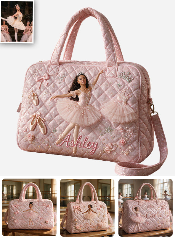 Just A Girl Who Loves To Dance - Personalized Ballet Quilted Duffle Bag