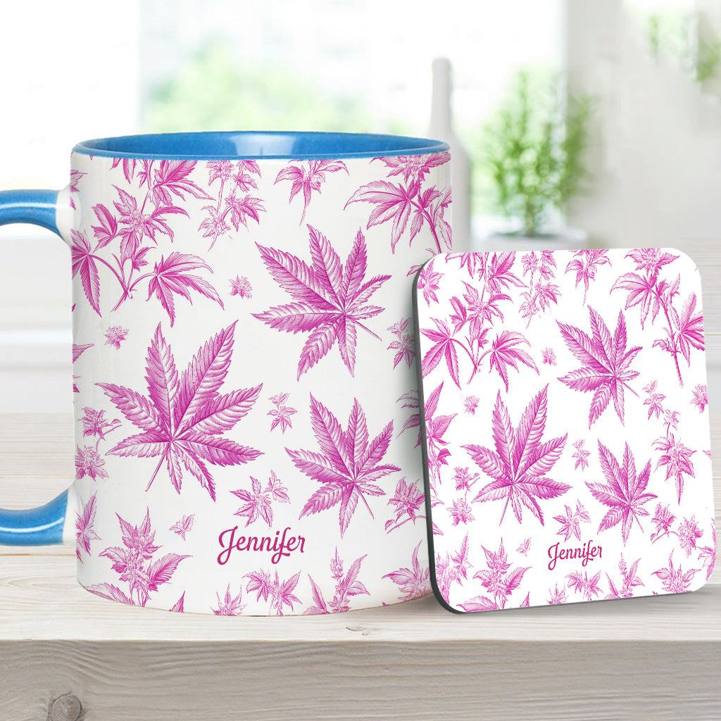 Mug personnalisé à motif cannabis Pink Toil