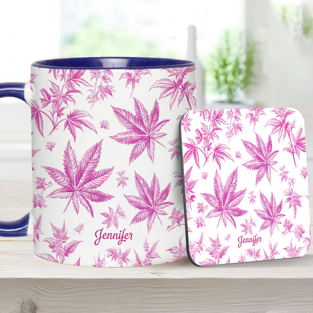 Mug personnalisé à motif cannabis Pink Toil