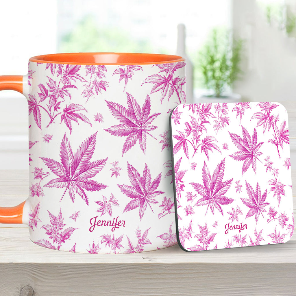 Mug personnalisé à motif cannabis Pink Toil