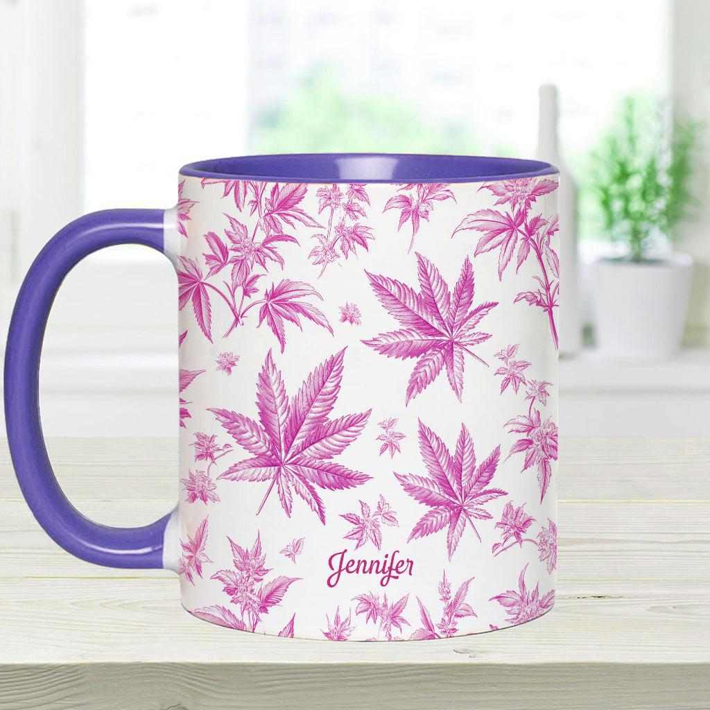 Mug personnalisé à motif cannabis Pink Toil