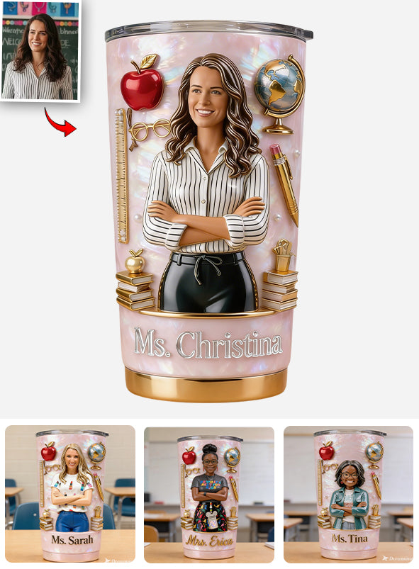 Individuelles Foto Liebe meinen Job - Personalisierter Lehrer Becher
